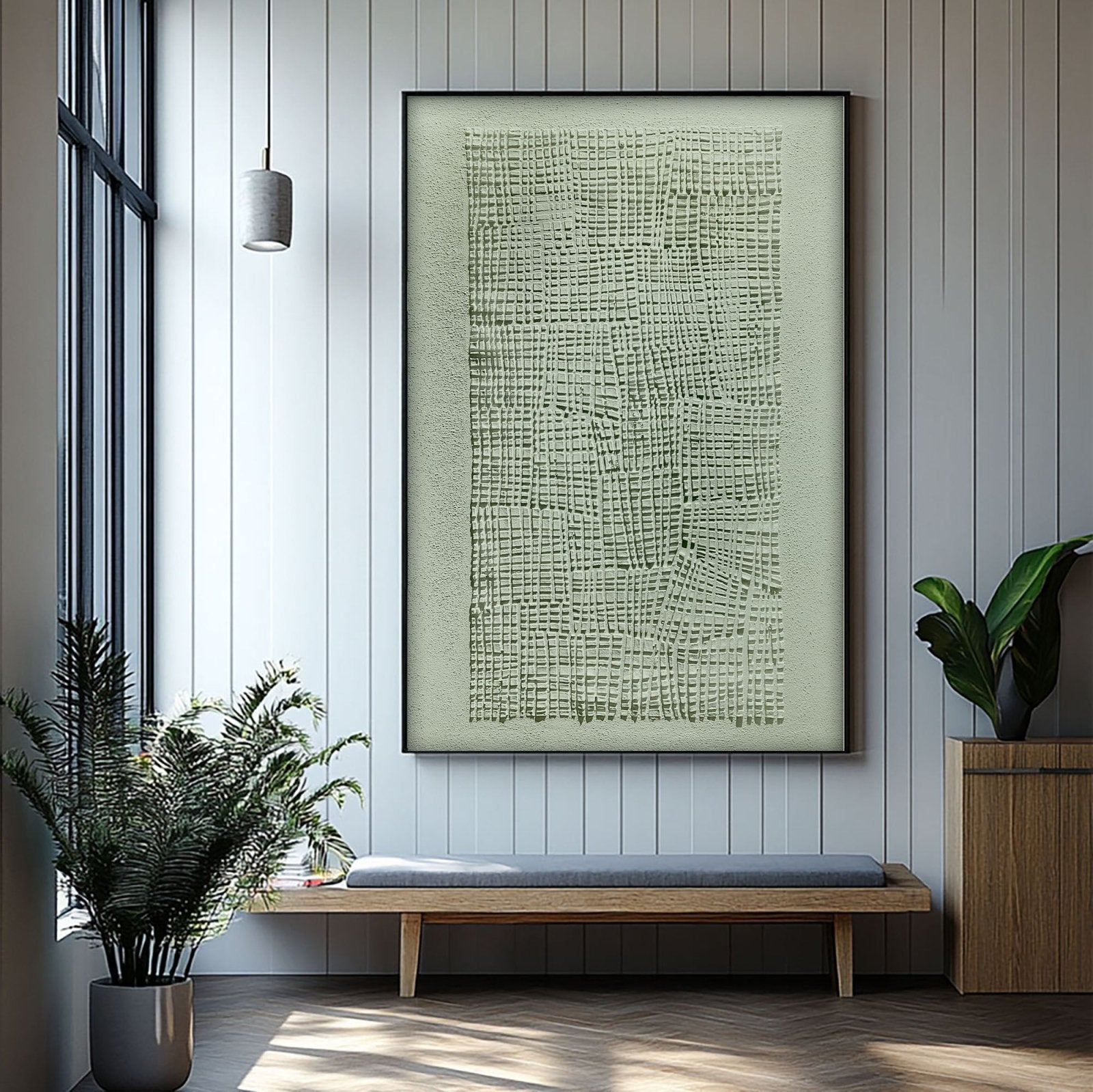 Wabi Sabi Painting "Green Mist“ - nukeart