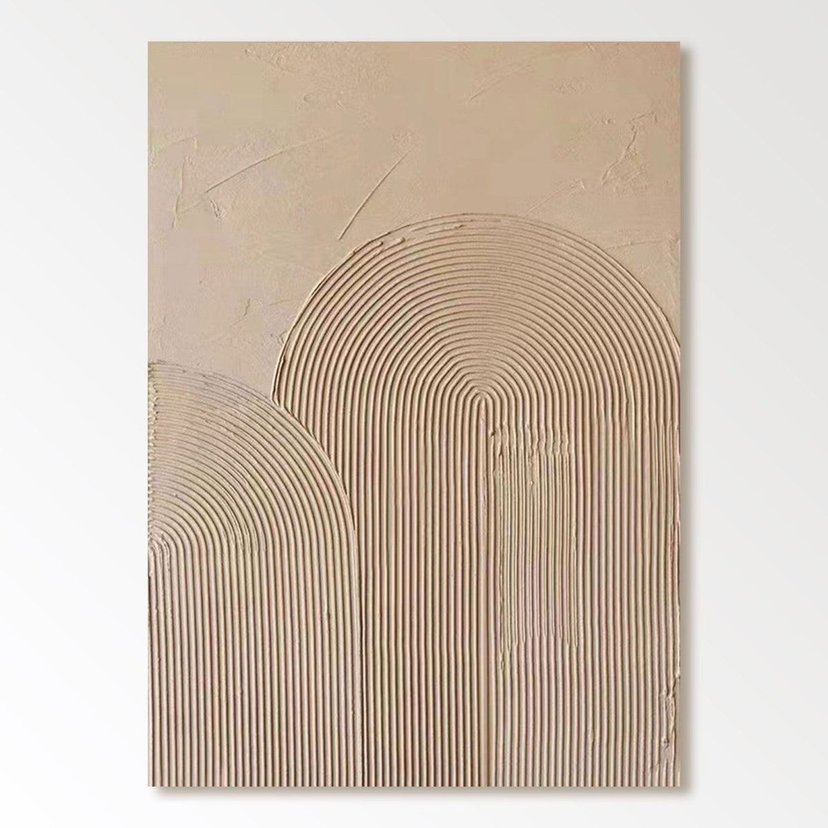 Beige Arch Textured Wall Art Minimalist Wabi Sabi Plaster Framed Canvas ...