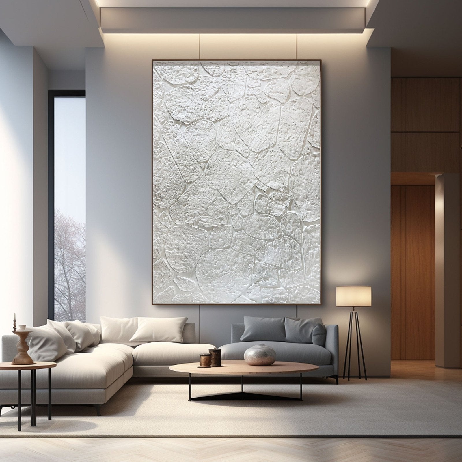 Wabi Sabi Painting "White Rocks“ - nukeart