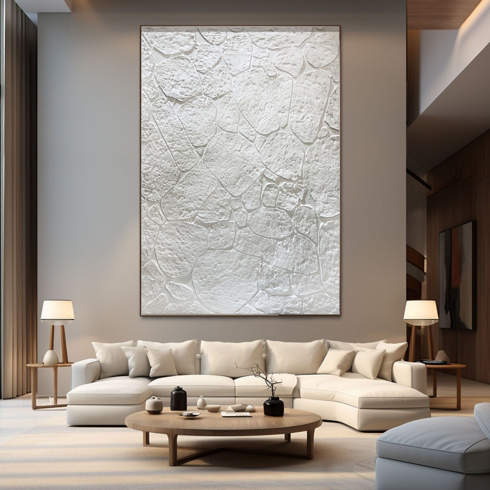 Wabi Sabi Painting "White Rocks“ - nukeart