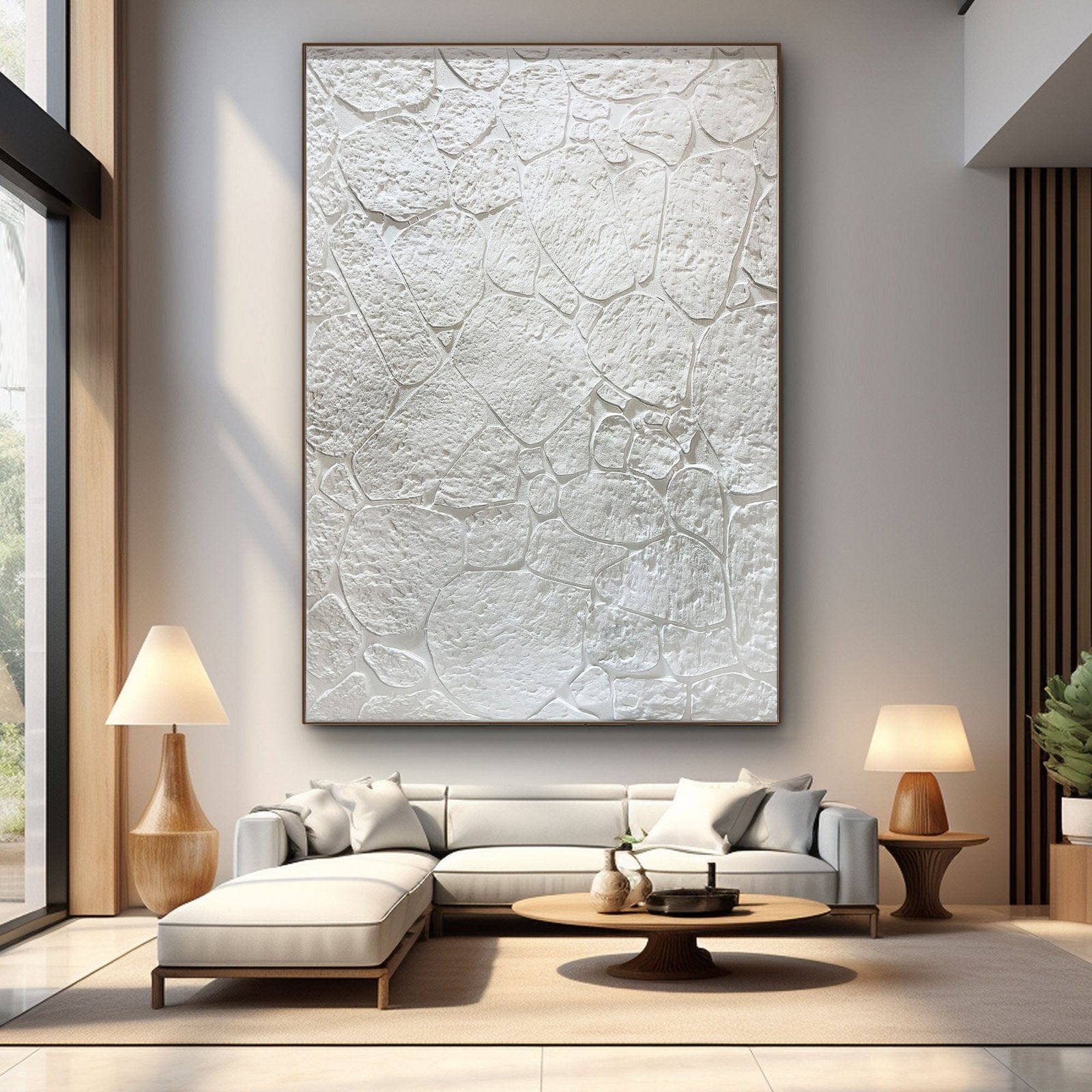 Wabi Sabi Painting "White Rocks“ - nukeart