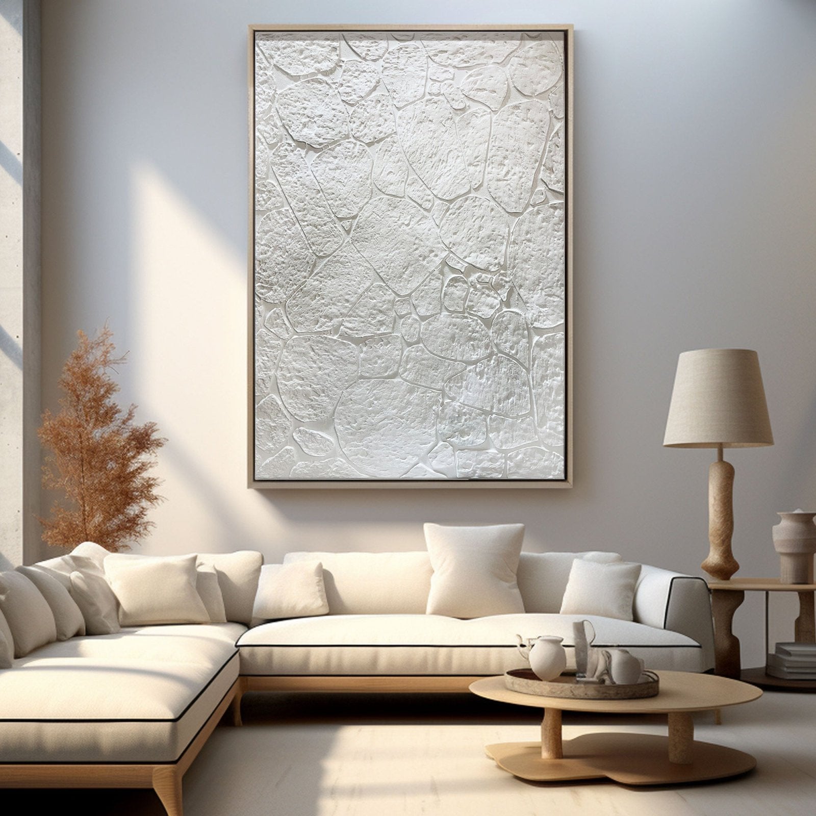 Wabi Sabi Painting "White Rocks“ - nukeart