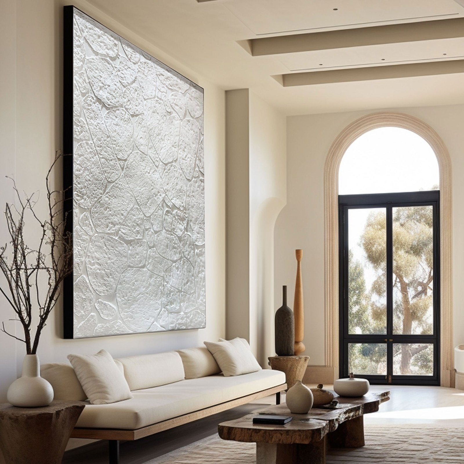 Wabi Sabi Painting "White Rocks“ - nukeart