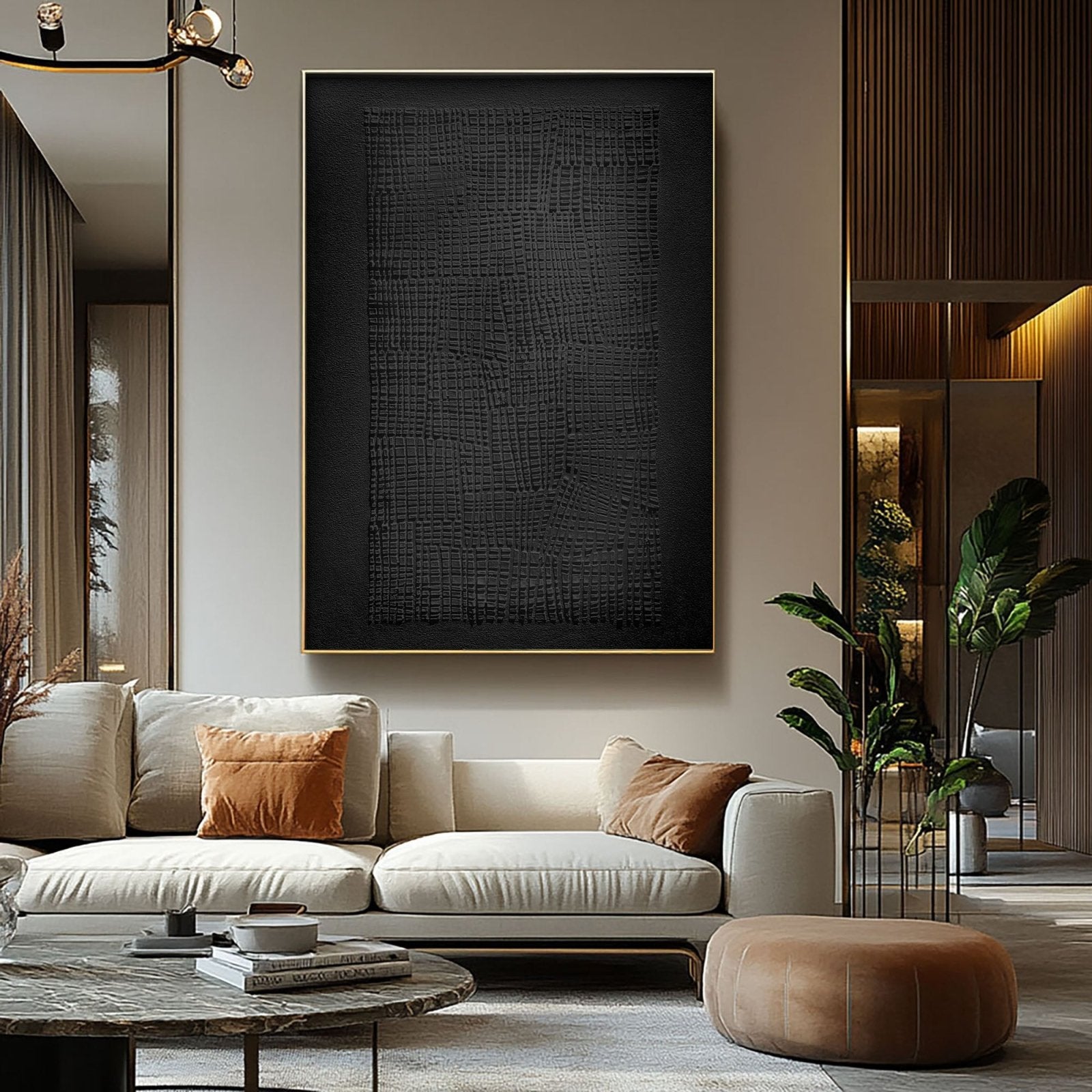Wabi Sabi Painting "Woven Black“ - nukeart