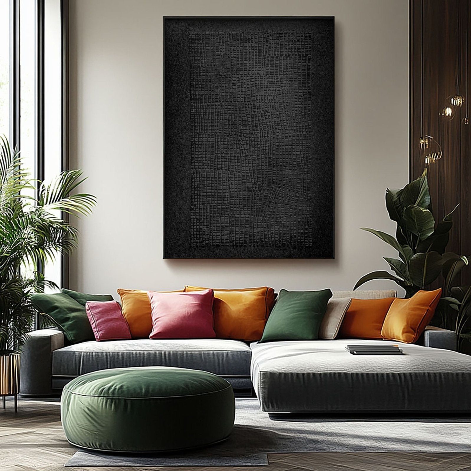 Wabi Sabi Painting "Woven Black“ - nukeart