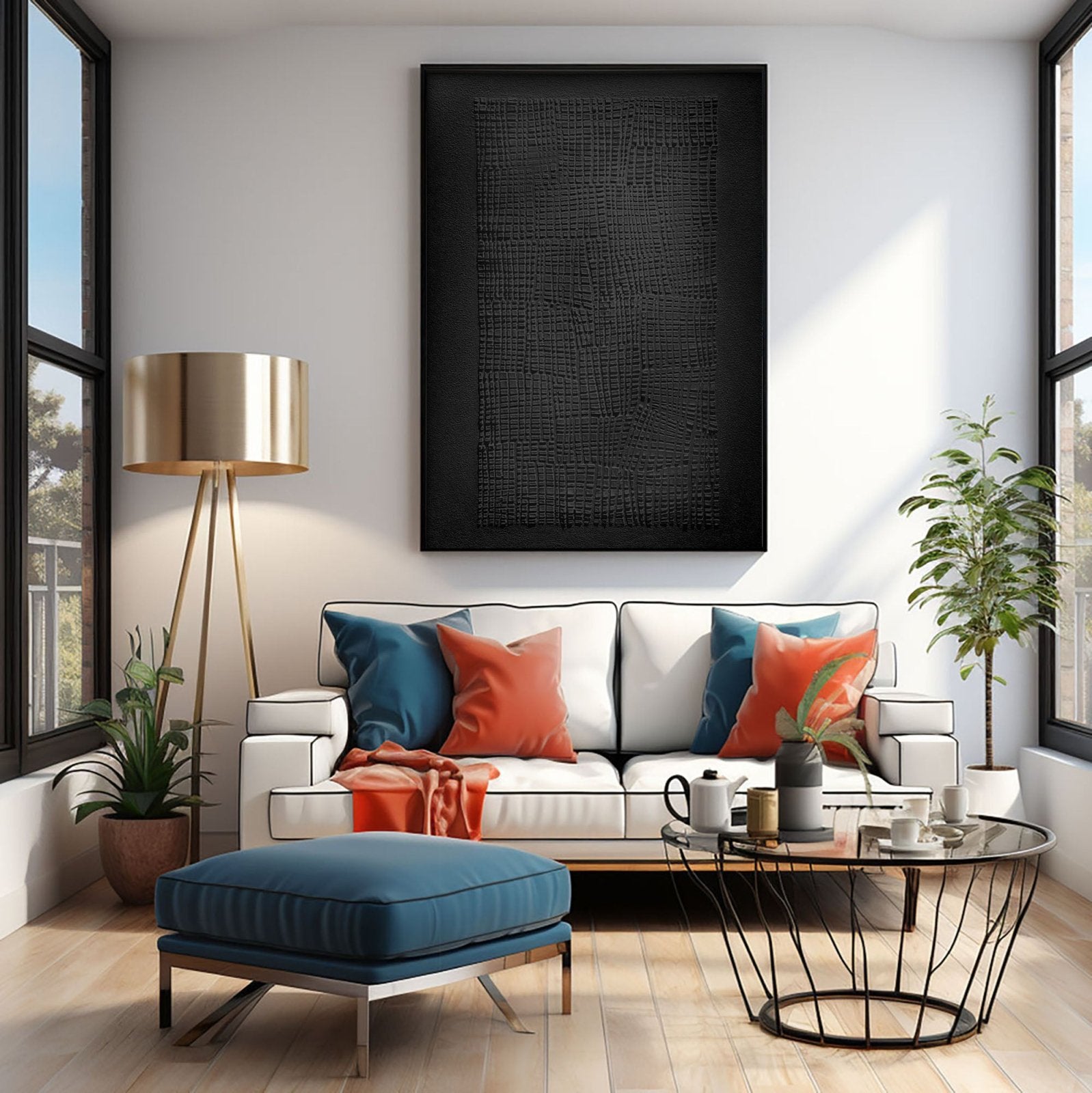 Wabi Sabi Painting "Woven Black“ - nukeart