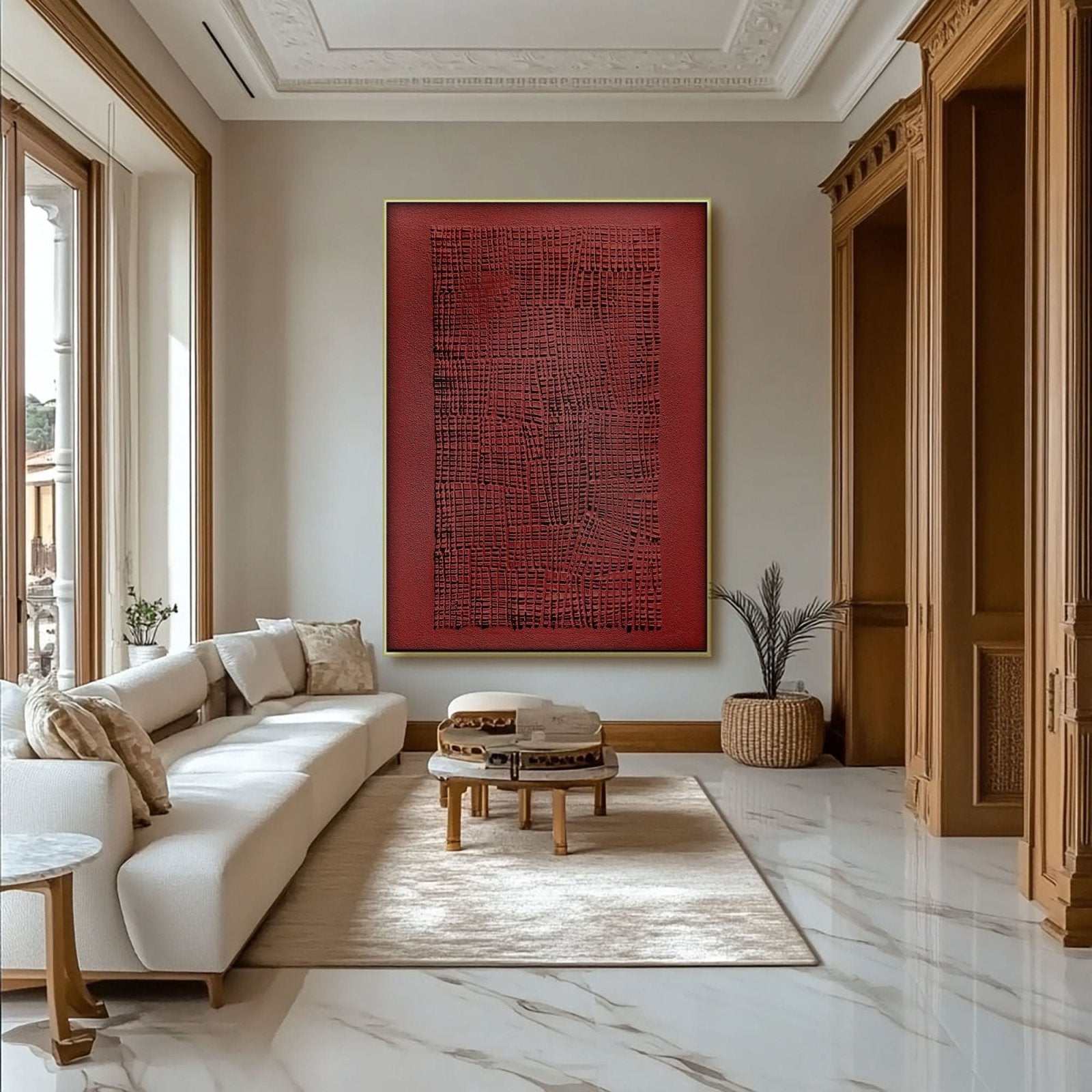 Wabi Sabi Painting "Woven Red“ - nukeart