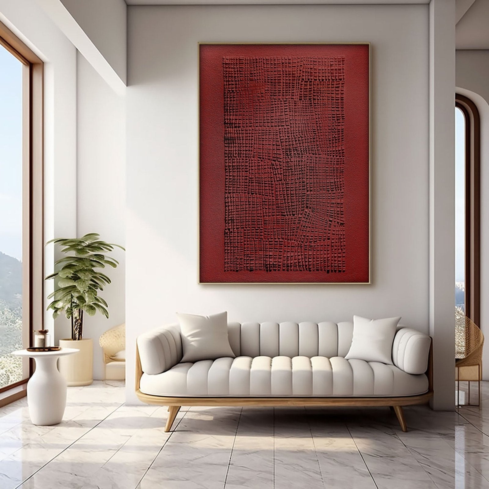 Wabi Sabi Painting "Woven Red“ - nukeart