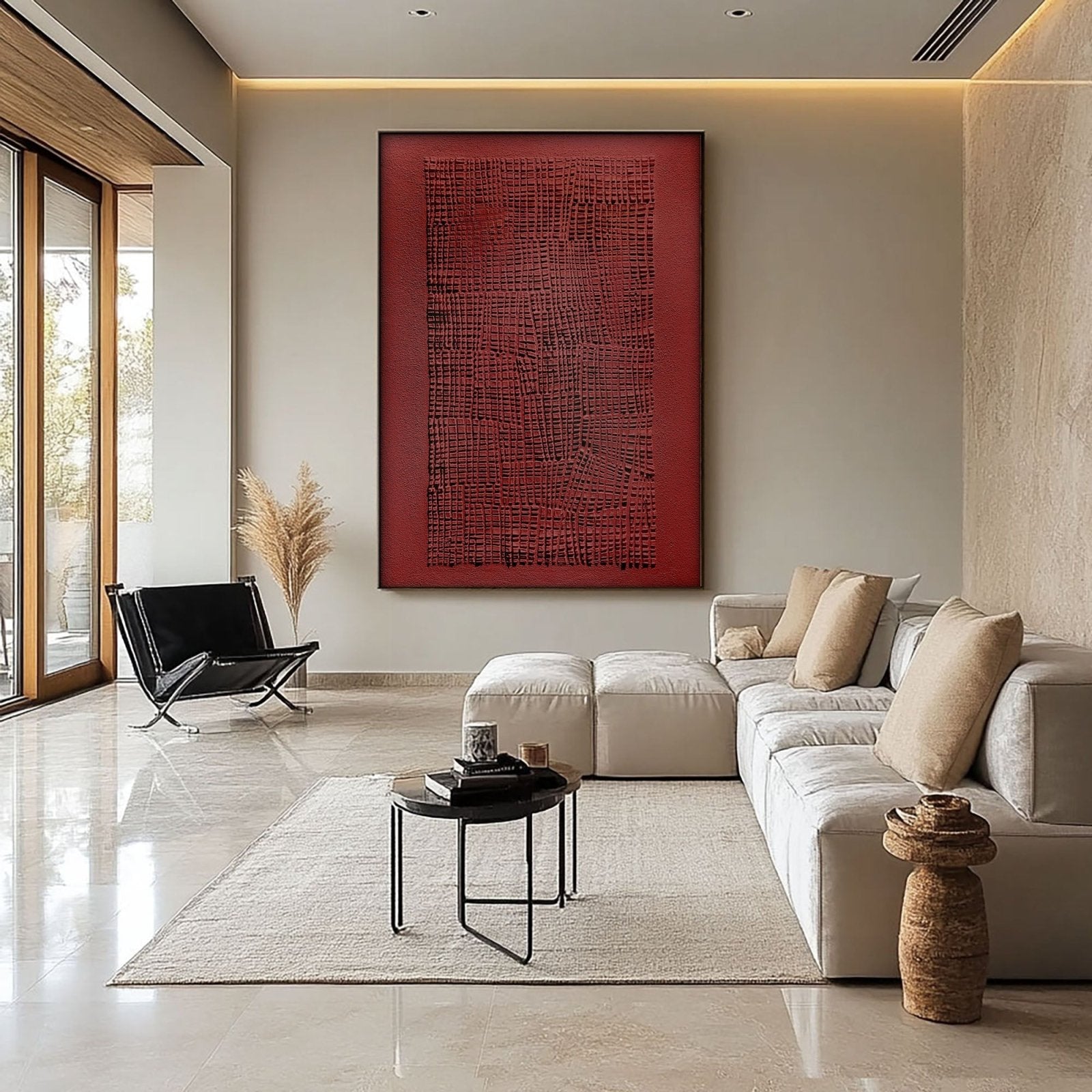 Wabi Sabi Painting "Woven Red“ - nukeart