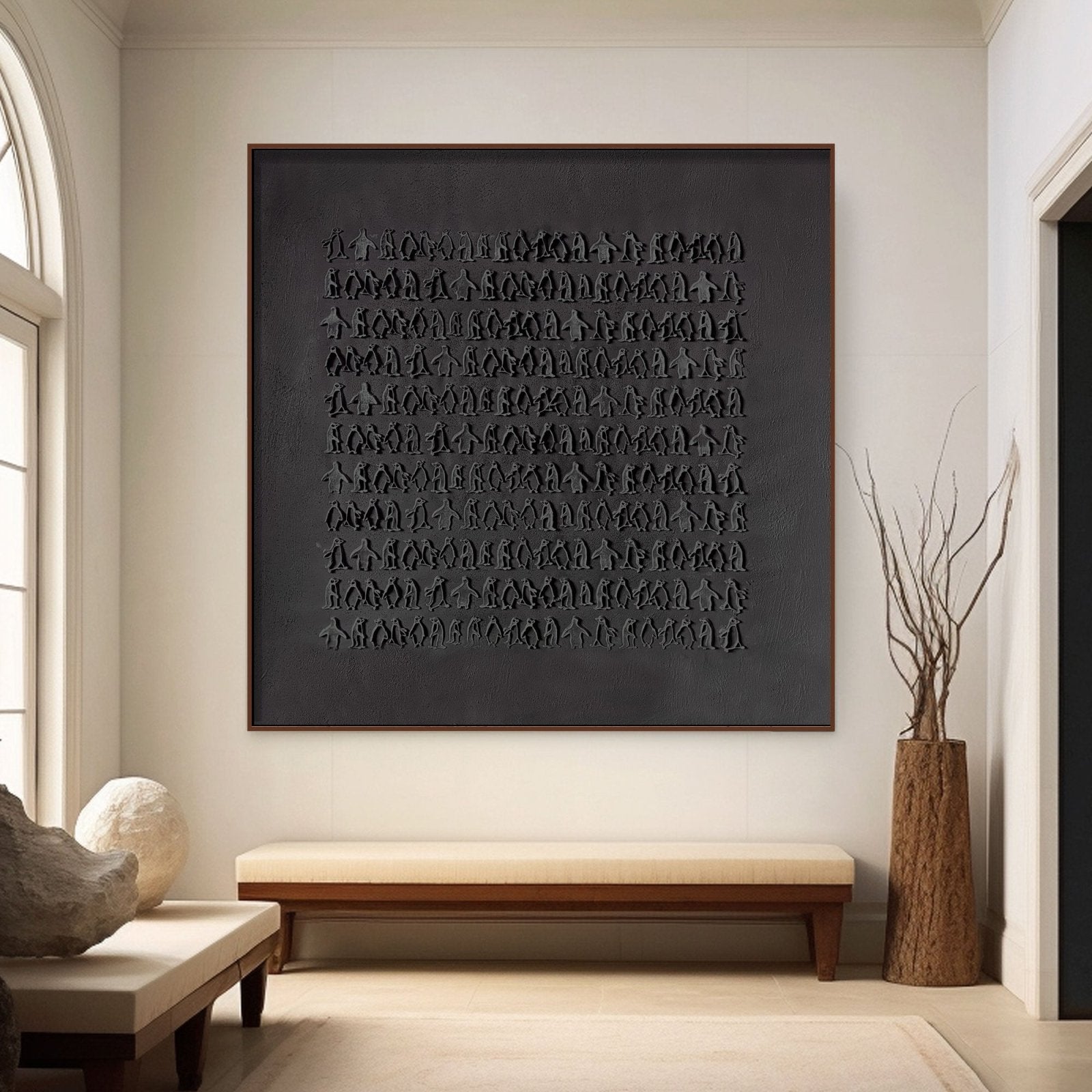 Wabi Sabi Painting "Zwarte Pinguïns” - nukeart