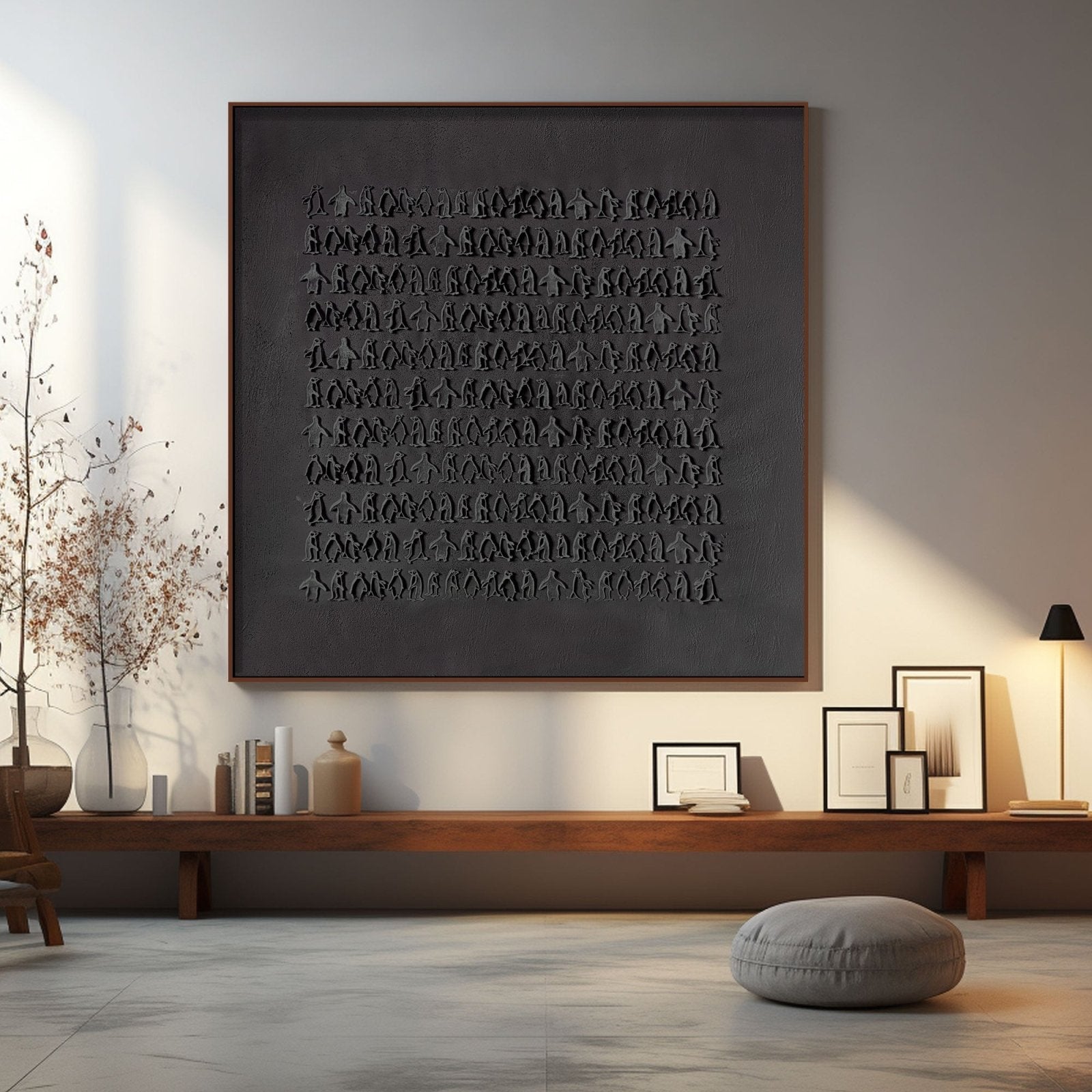 Wabi Sabi Painting "Zwarte Pinguïns” - nukeart