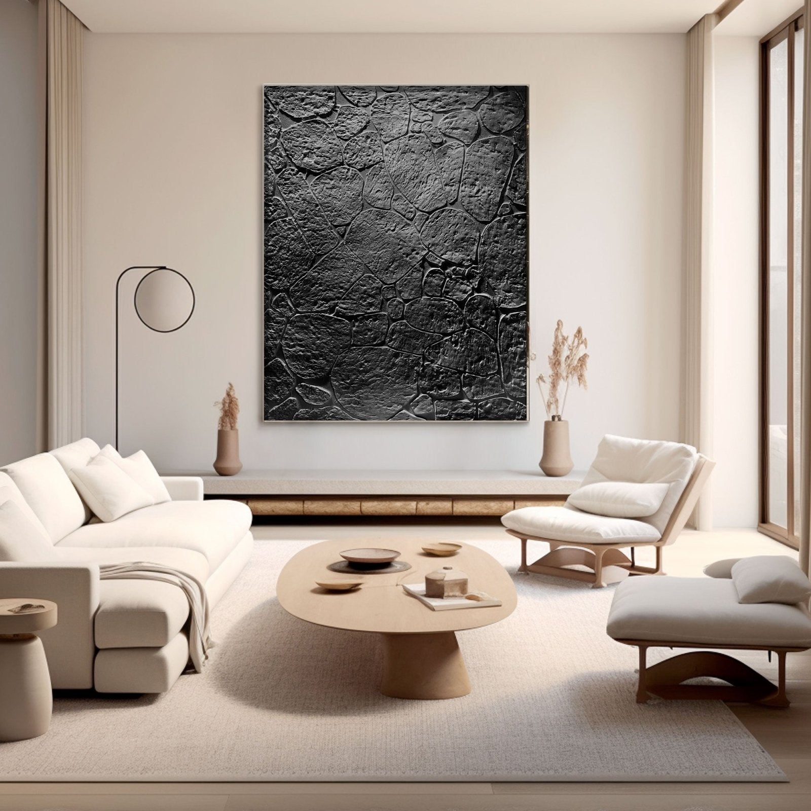 Wabi Sabi Painting "Zwarte Steen“ - nukeart
