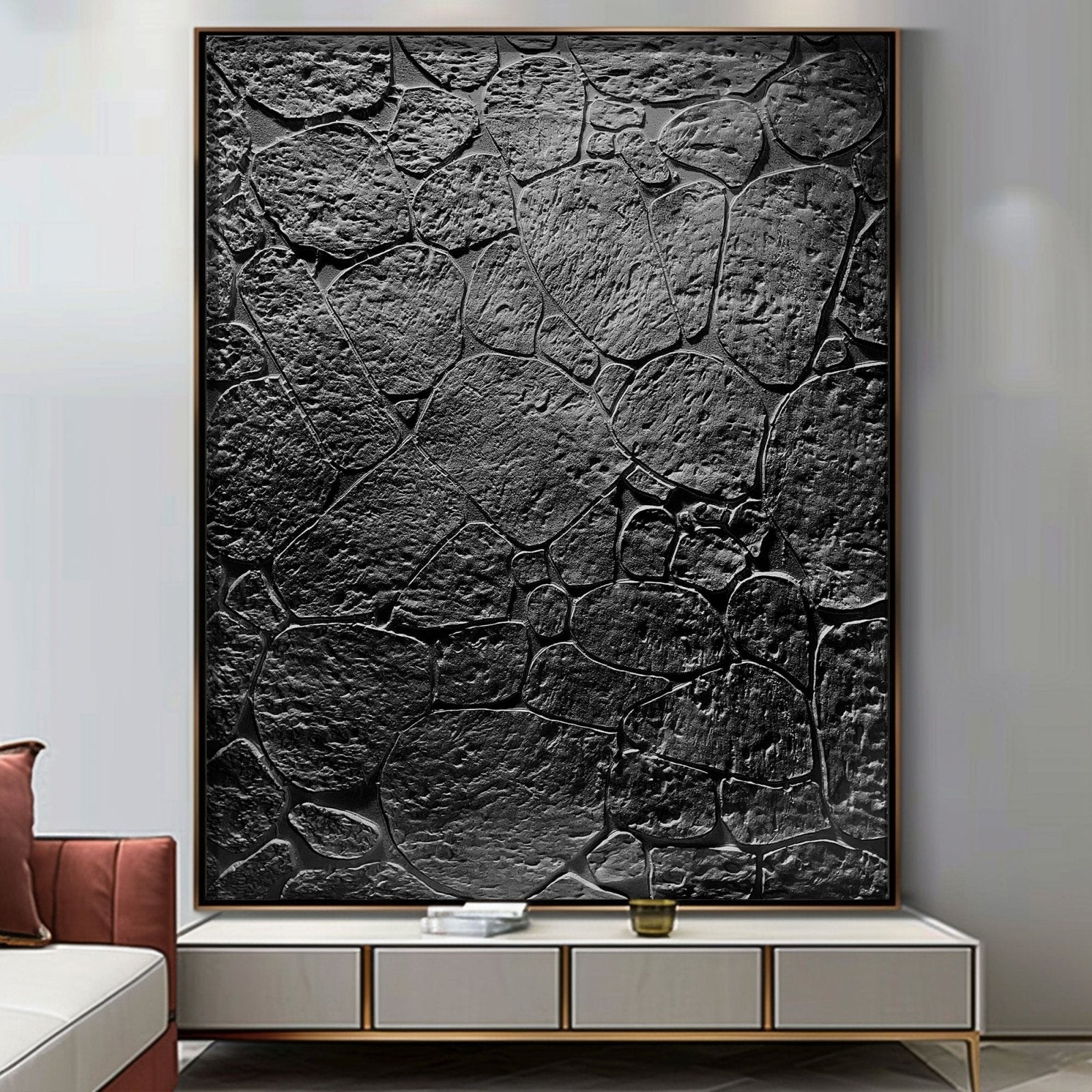Wabi Sabi Painting "Zwarte Steen“ - nukeart
