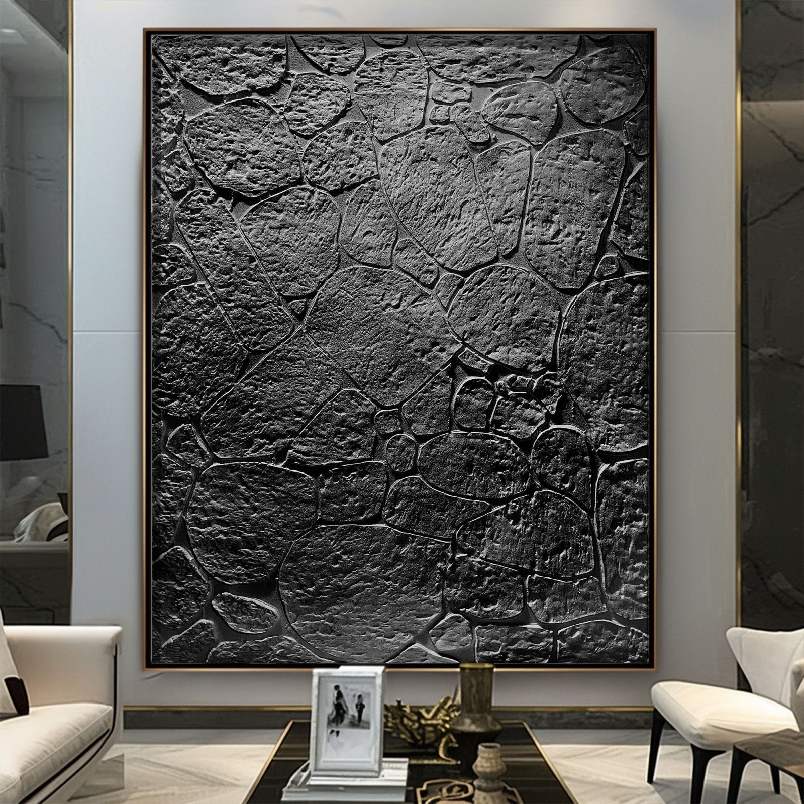 Wabi Sabi Painting "Zwarte Steen“ - nukeart