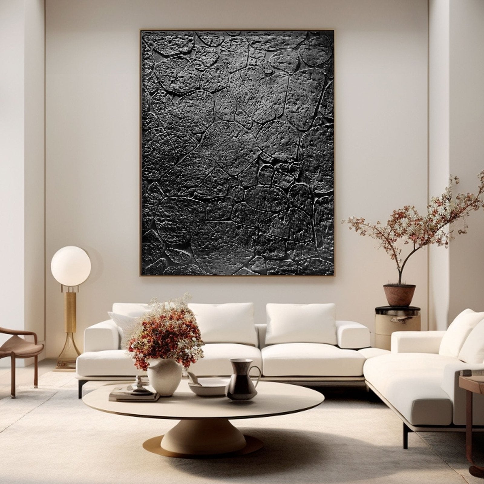 Wabi Sabi Painting "Zwarte Steen“ - nukeart