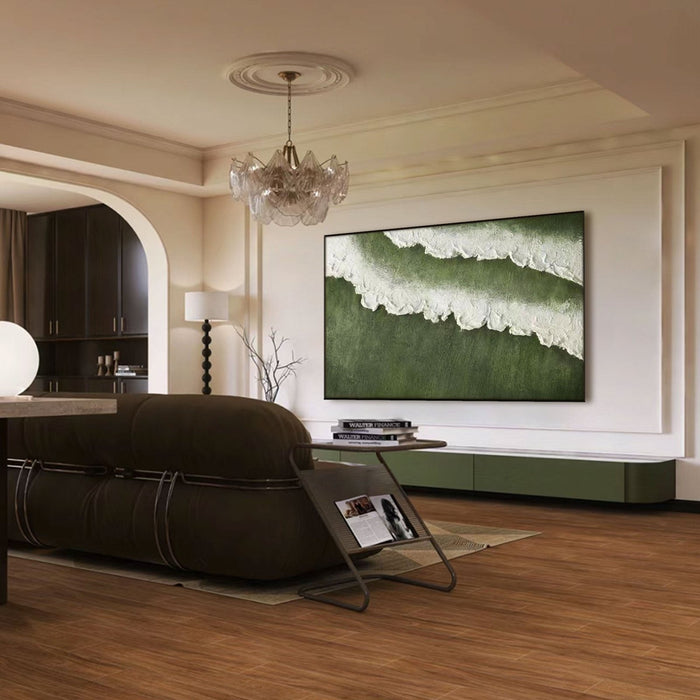 Private Green Art Spaces Reference: How Can Green Abstract Art Transform Your Living Space