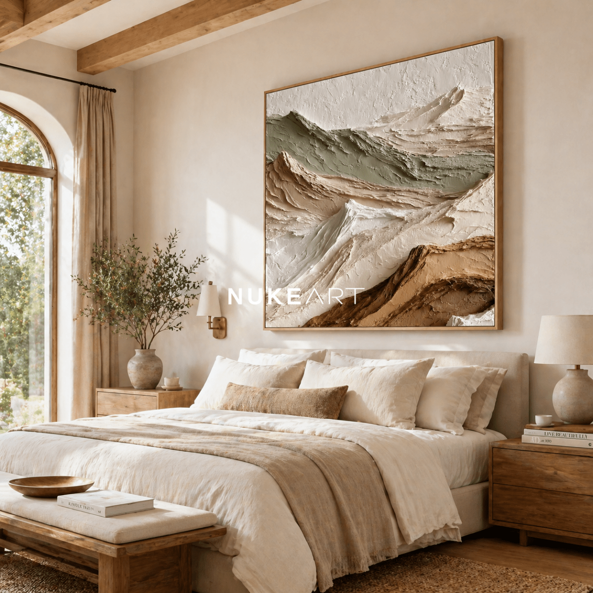 Textured Mountain Wall Art “Silent Horizon” - nukeart