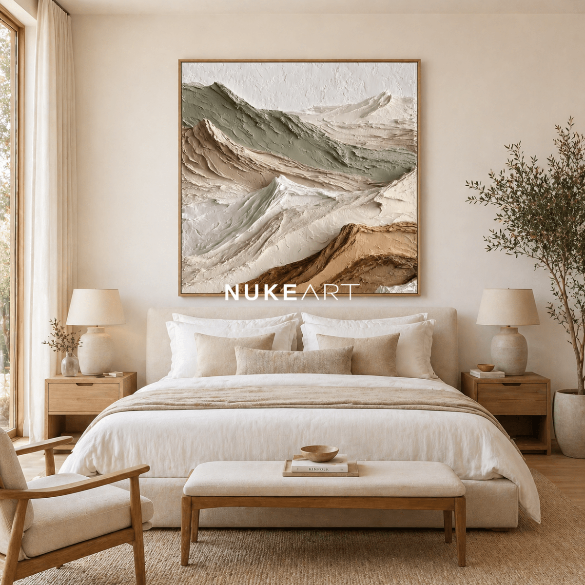 Textured Mountain Wall Art “Silent Horizon” - nukeart