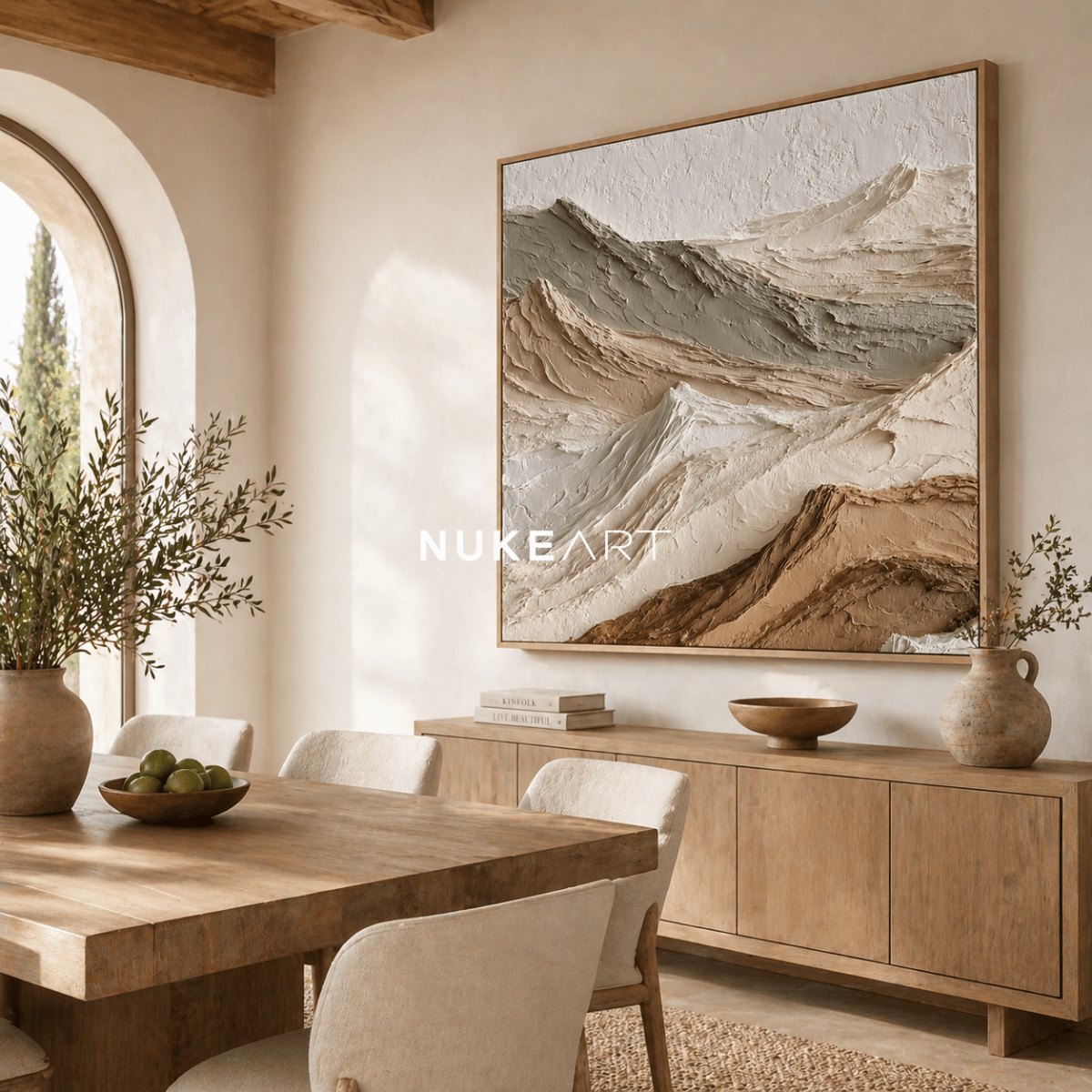 Textured Mountain Wall Art “Silent Horizon” - nukeart