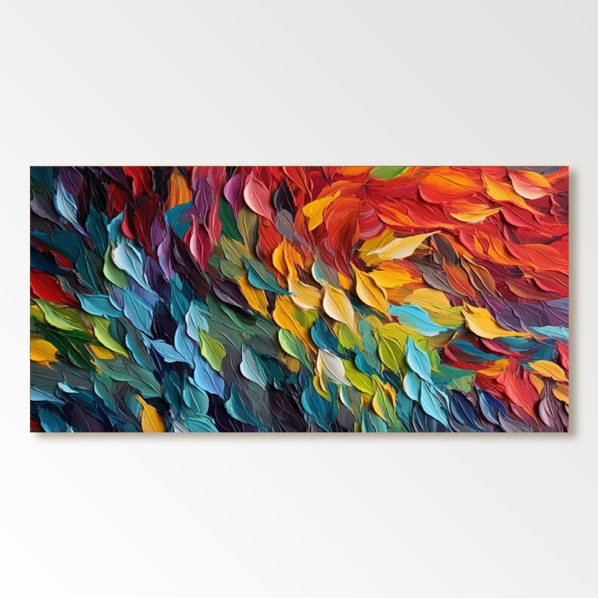 Colorful Textured Abstract Wall Art "Chromatic Flow Burst" - nukeart