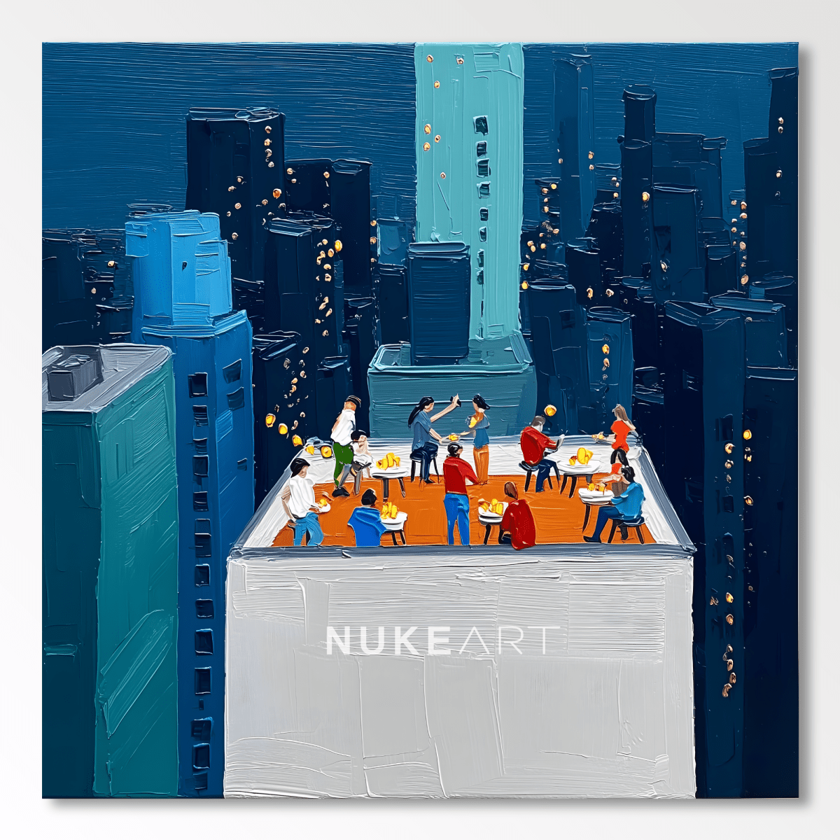Plaster Painting "Terraza Nocturna" - nukeart