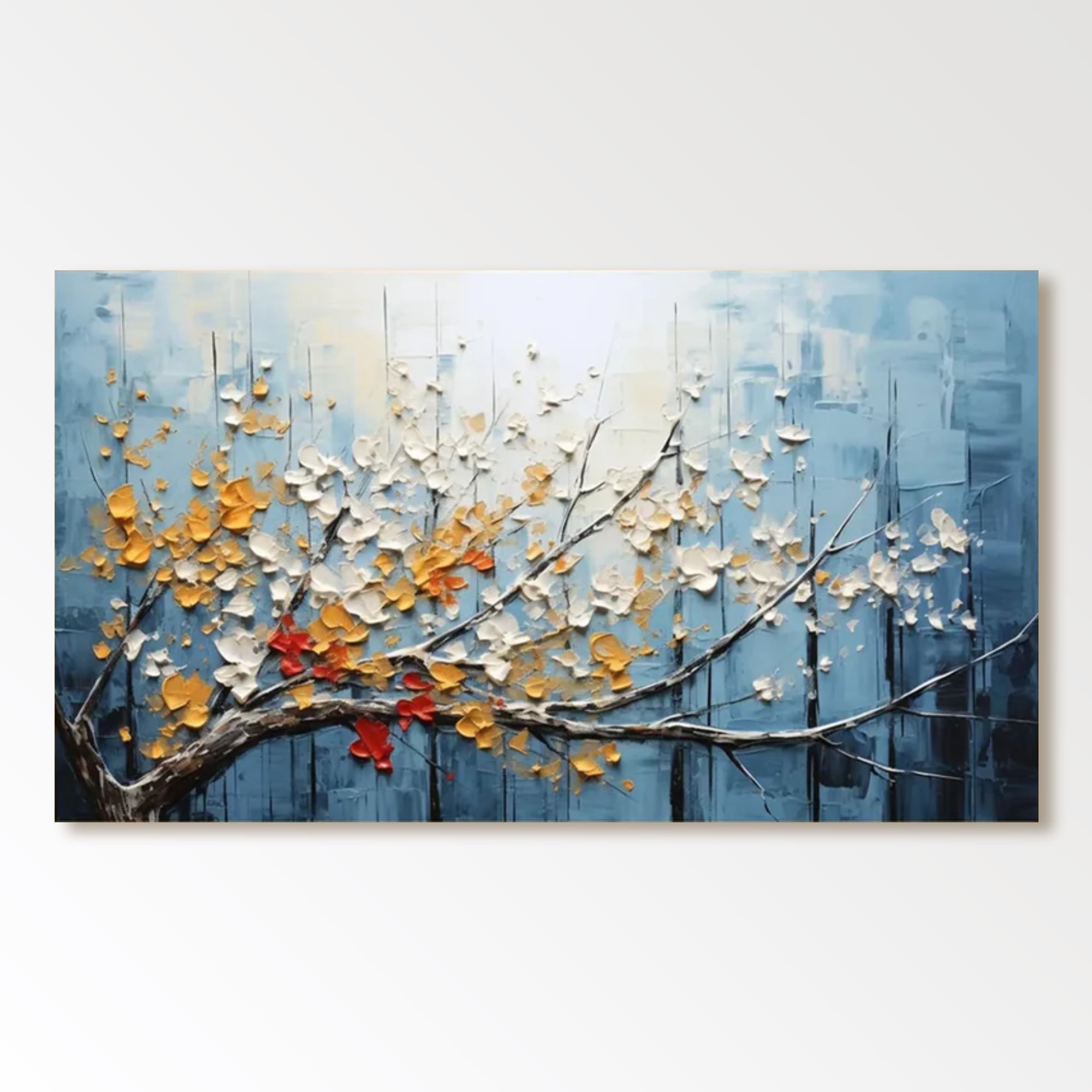 Textured Wall Art "Golden Bloom Serenity"