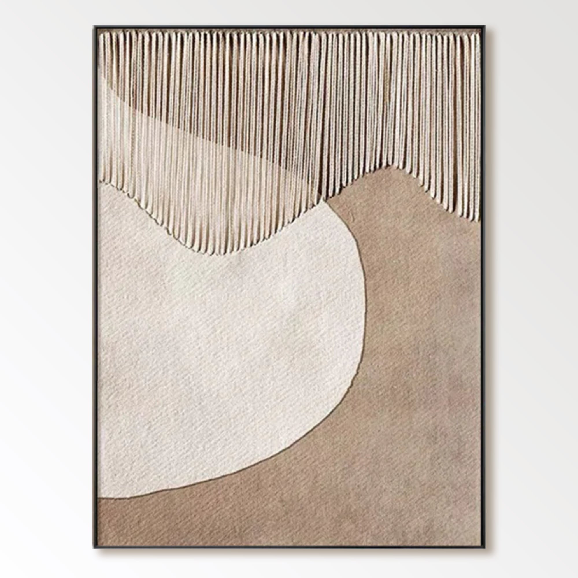 Wabi Sabi Textured Wall Art "Falling Lines Balance"
