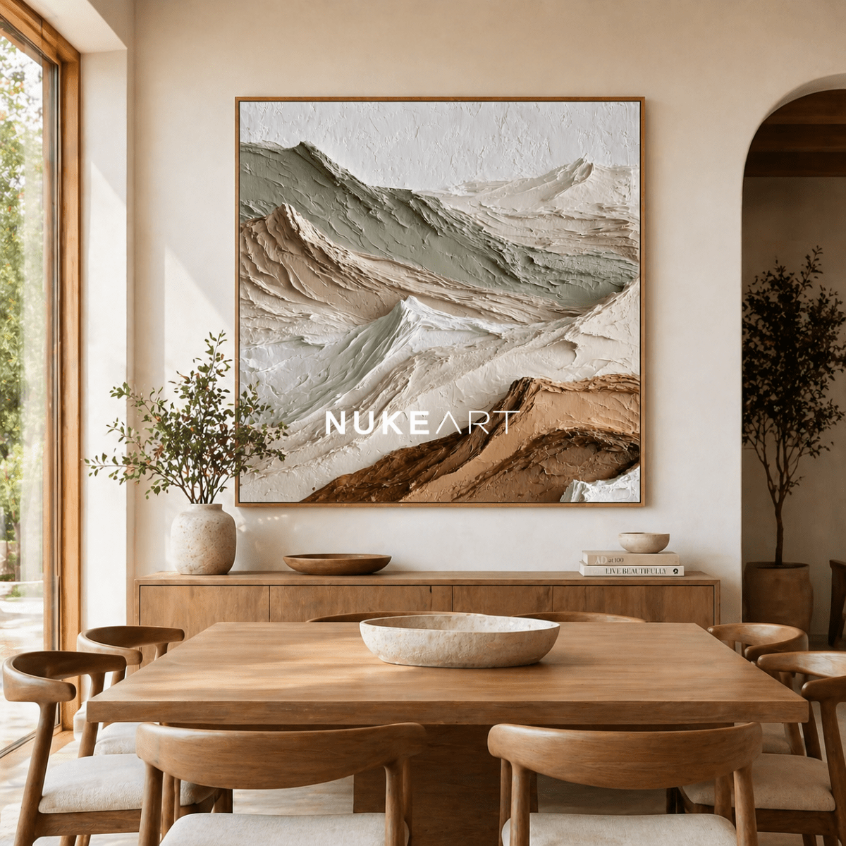 Textured Mountain Wall Art “Silent Horizon” - nukeart