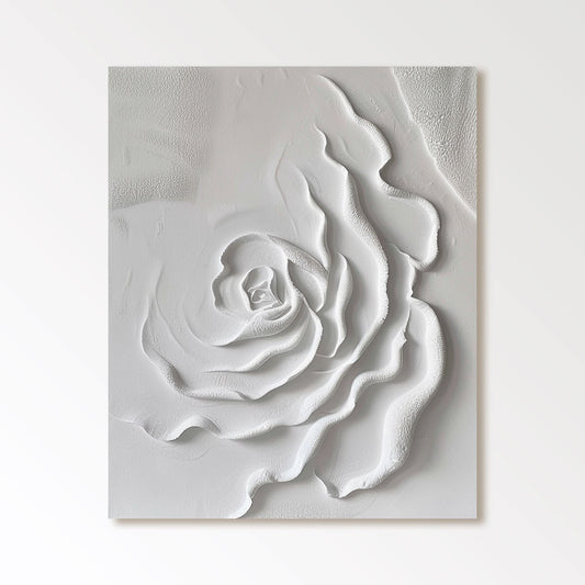 Arte de pared con textura blanca "Flor eterna" 
