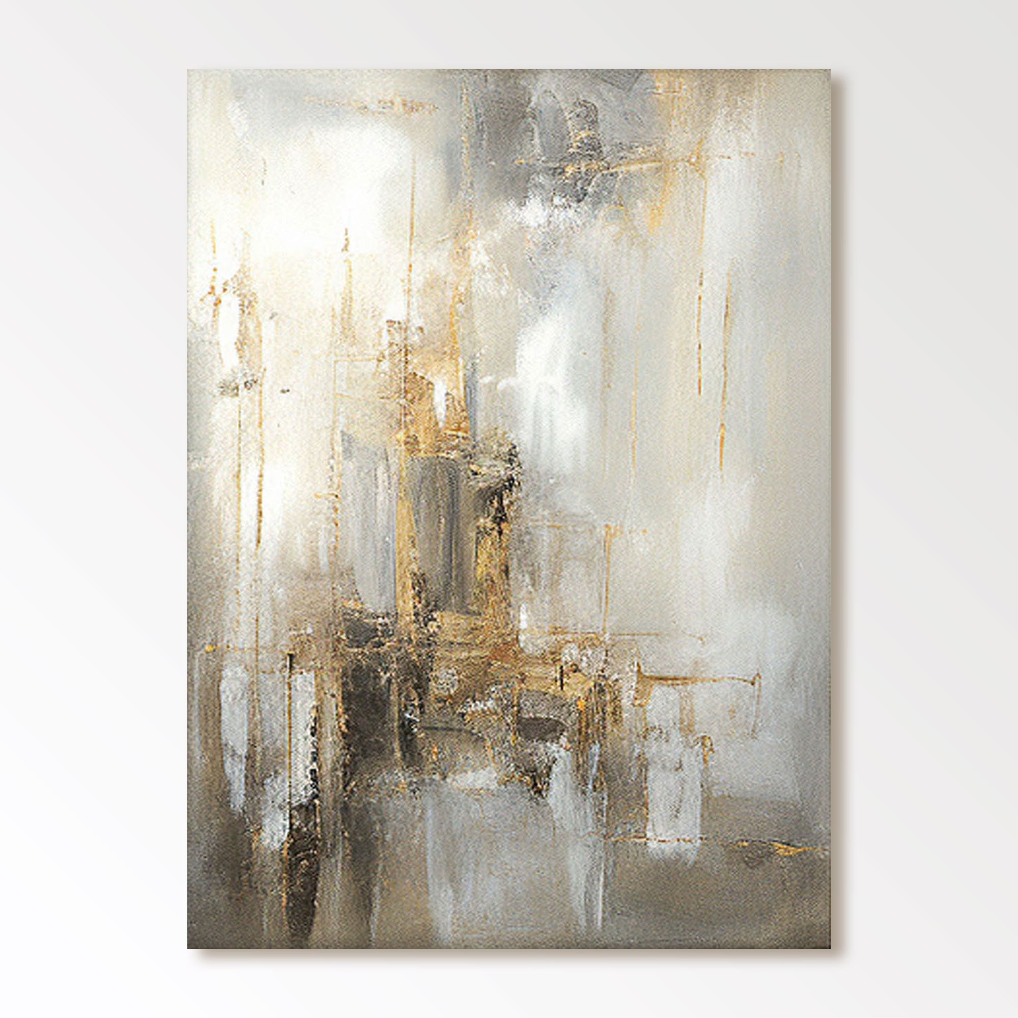 Neutral Abstract Painting "Golden Reverie"