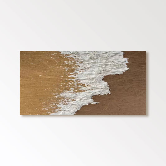 Pintura de arte abstracto marrón "Sandy Surge"