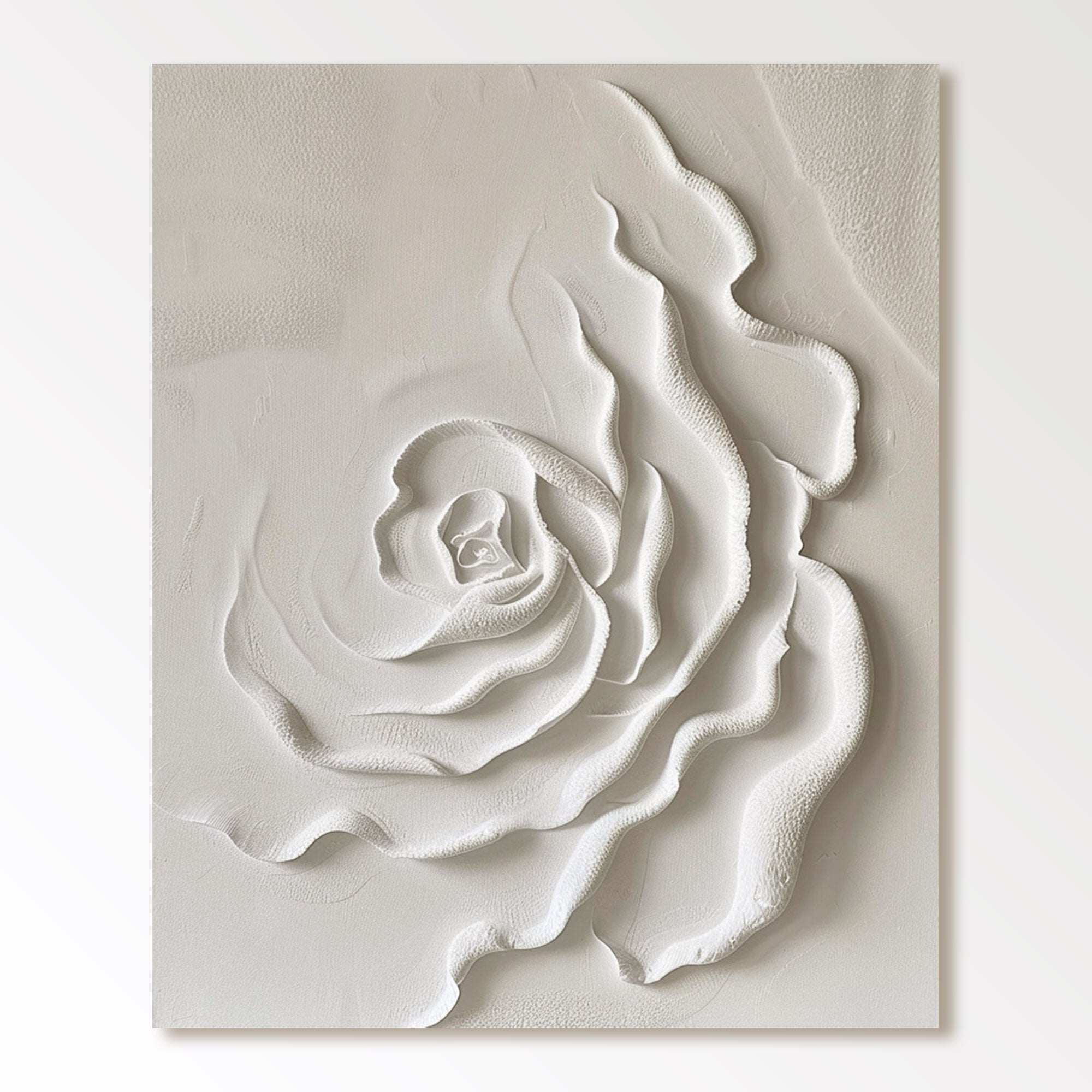 Arte de pared con textura blanca "Flor eterna" 