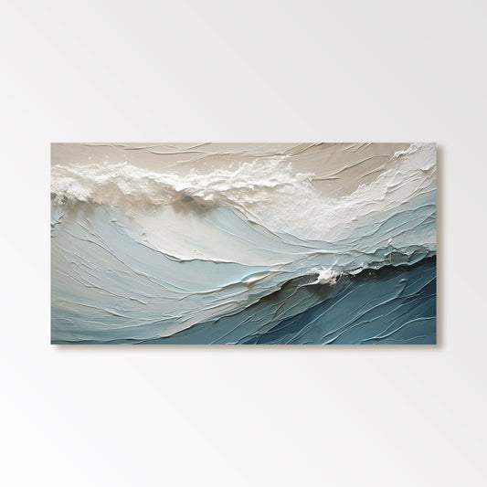 Pintura de arte abstracto azul texturizada en 3D "Surge"