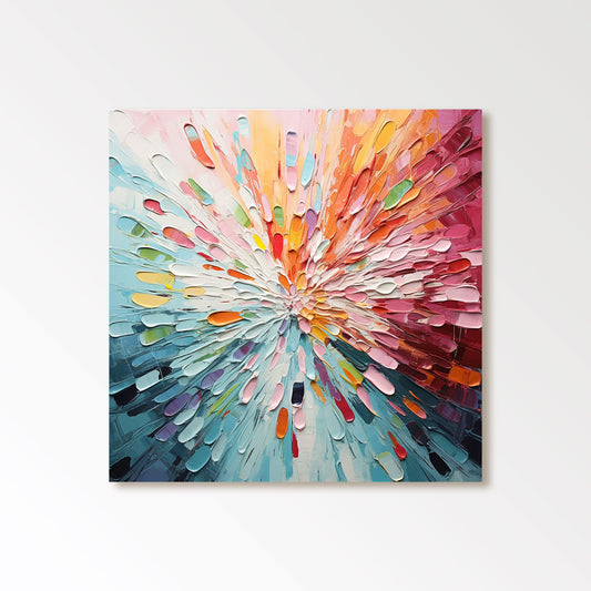 Peinture abstraite texturée en plâtre « Radiant Bloom » 