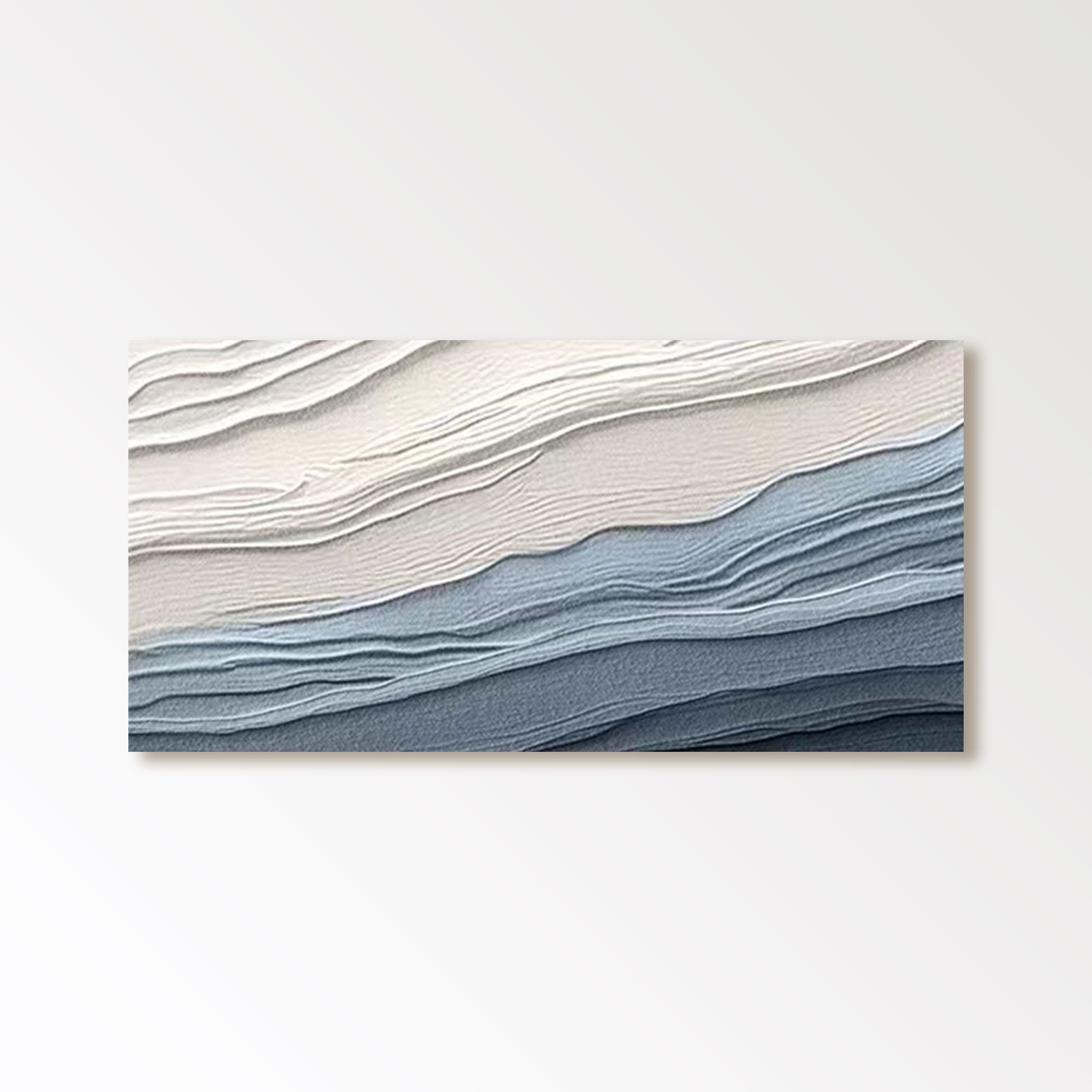 Peinture abstraite texturée 3D « Vagues de sérénité » 