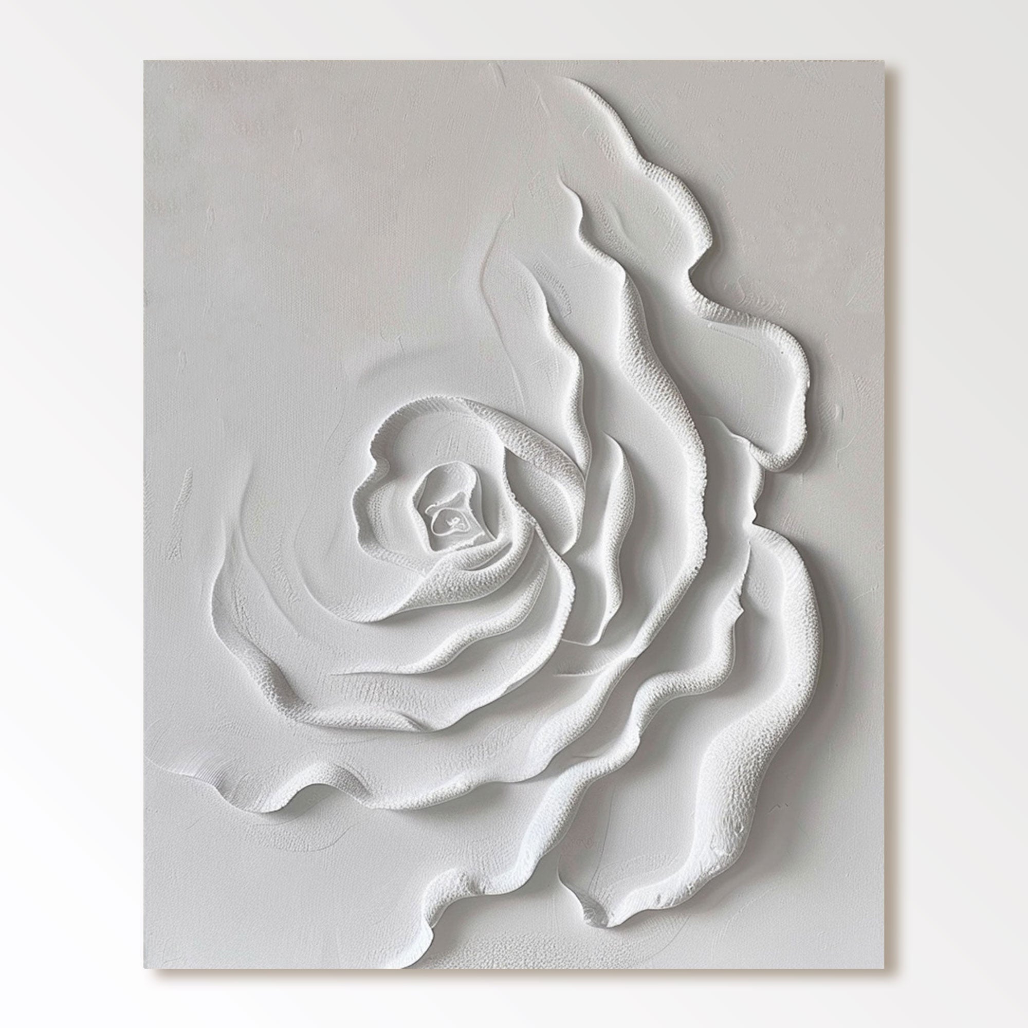 Art mural texturé blanc « Fleur éternelle » 