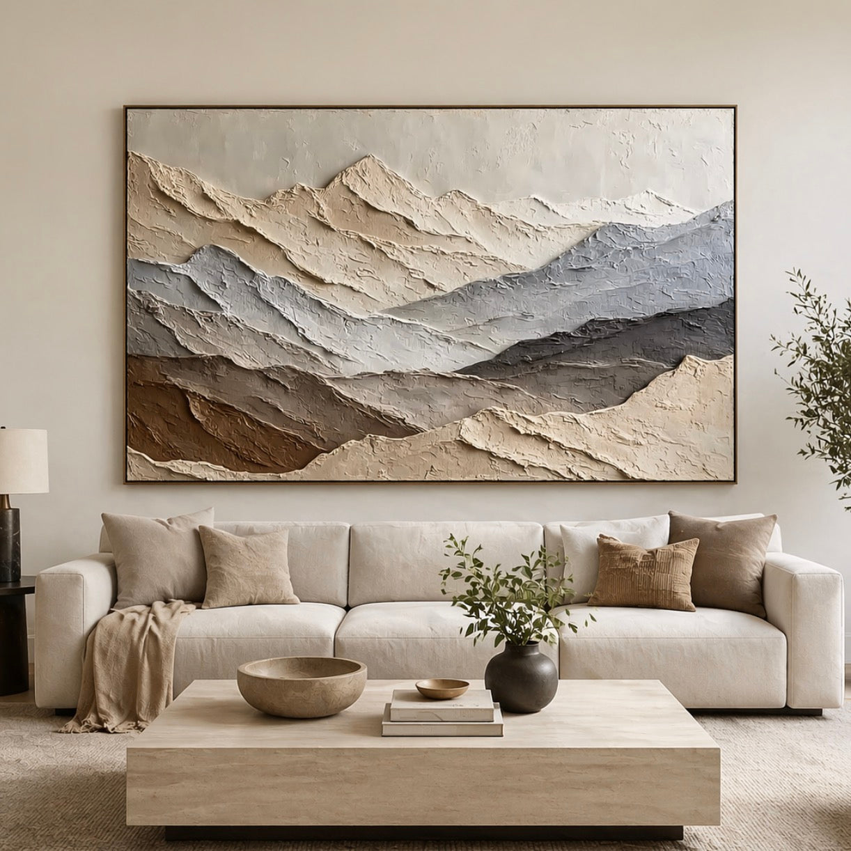 Plaster Abstract Wall Art “Whispered Relief”