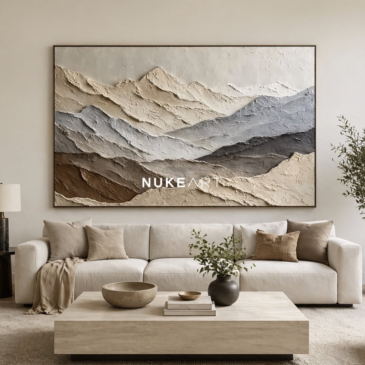 Plaster Abstract Wall Art “Whispered Relief” - nukeart