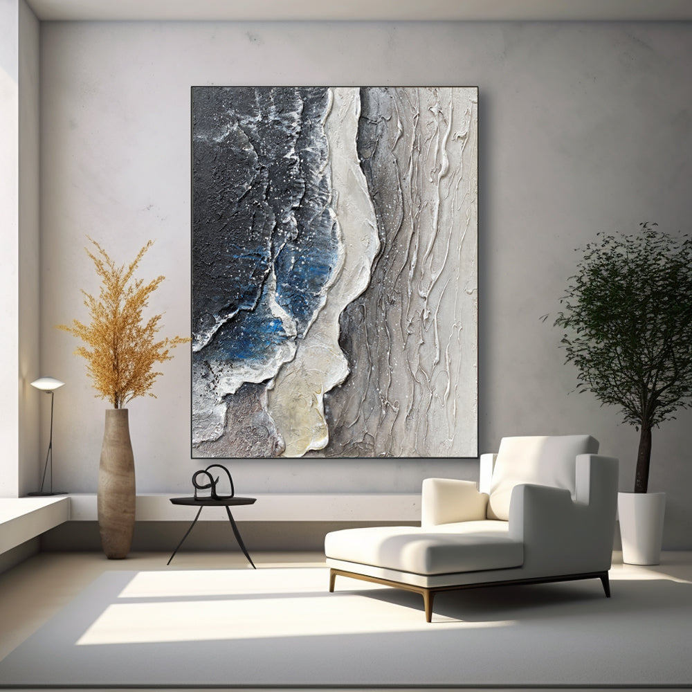 Plaster Painting "Moonlit Shores"