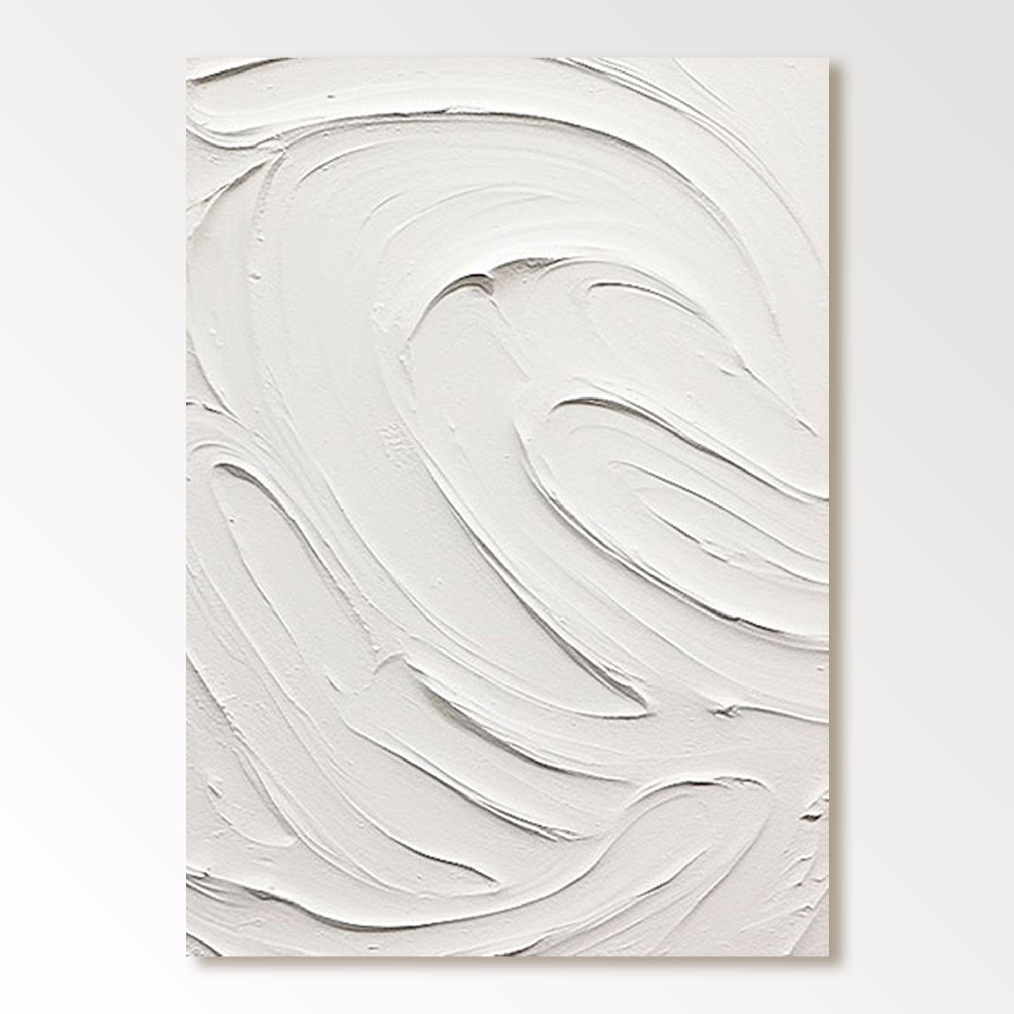 Tableau minimaliste blanc « Tourbillon éternel »