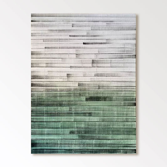 3D Textured Green Abstract Art Painting "Ebbing Tides"