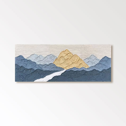 Peinture abstraite texturée 3D « Golden Summit »