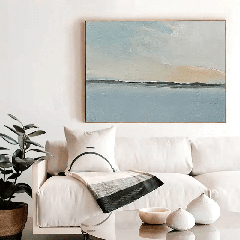 Abstract Seascape Wall Art "Quiet Horizon Drift" - nukeart