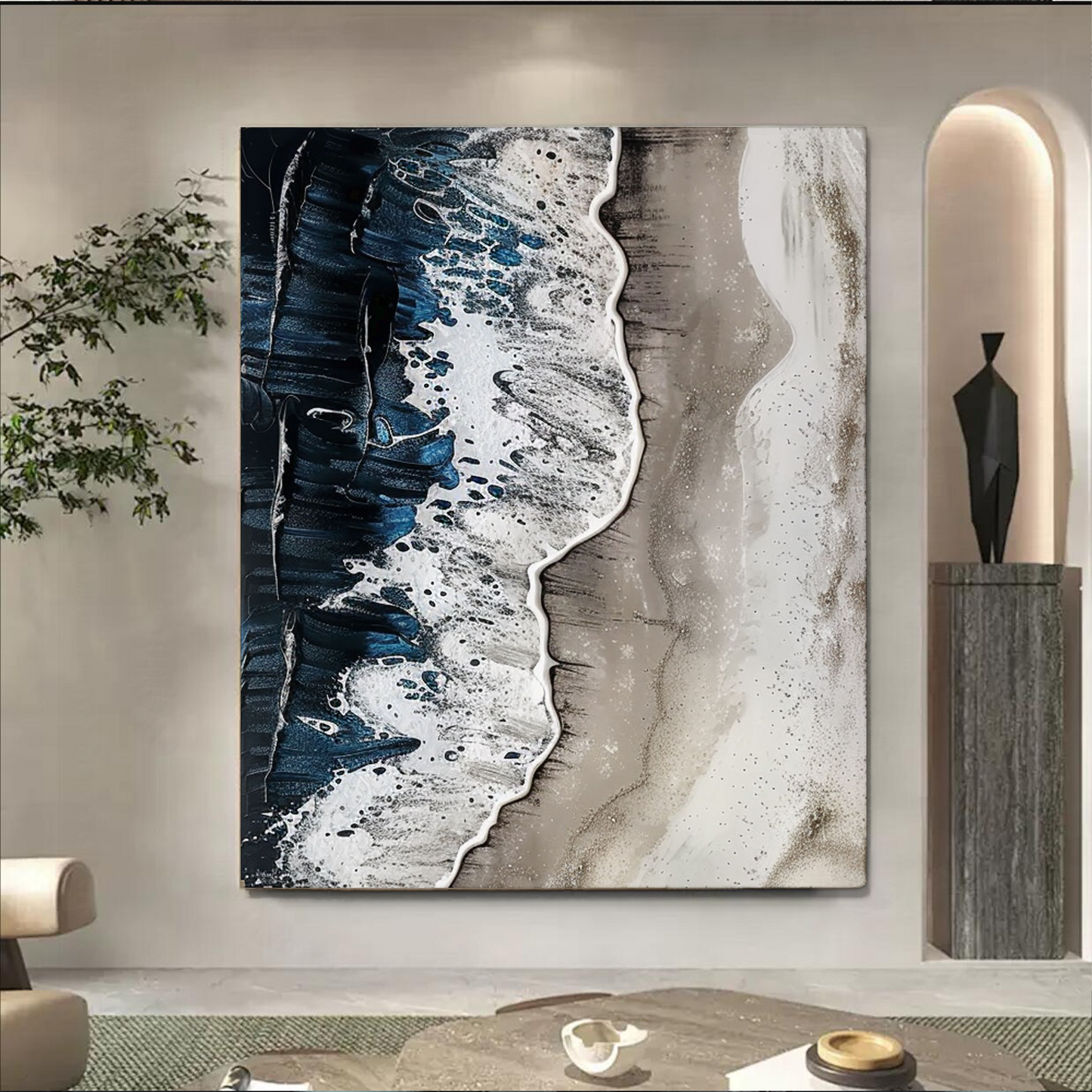 3D Textured Abstract Painting "Eternal Waves"