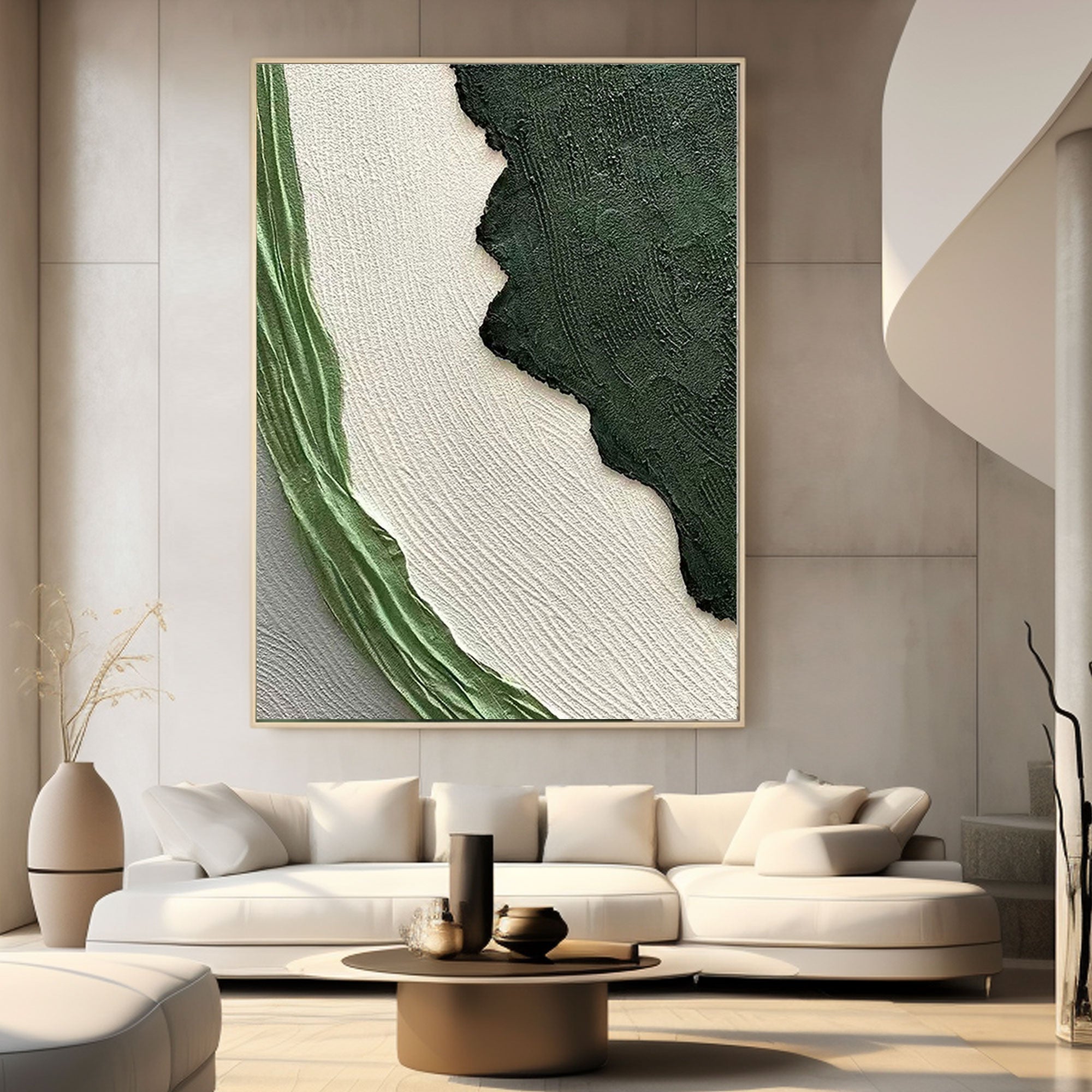 3D Textured Colorful Wall Art Painting  "Whispers of the Verdant Breeze"