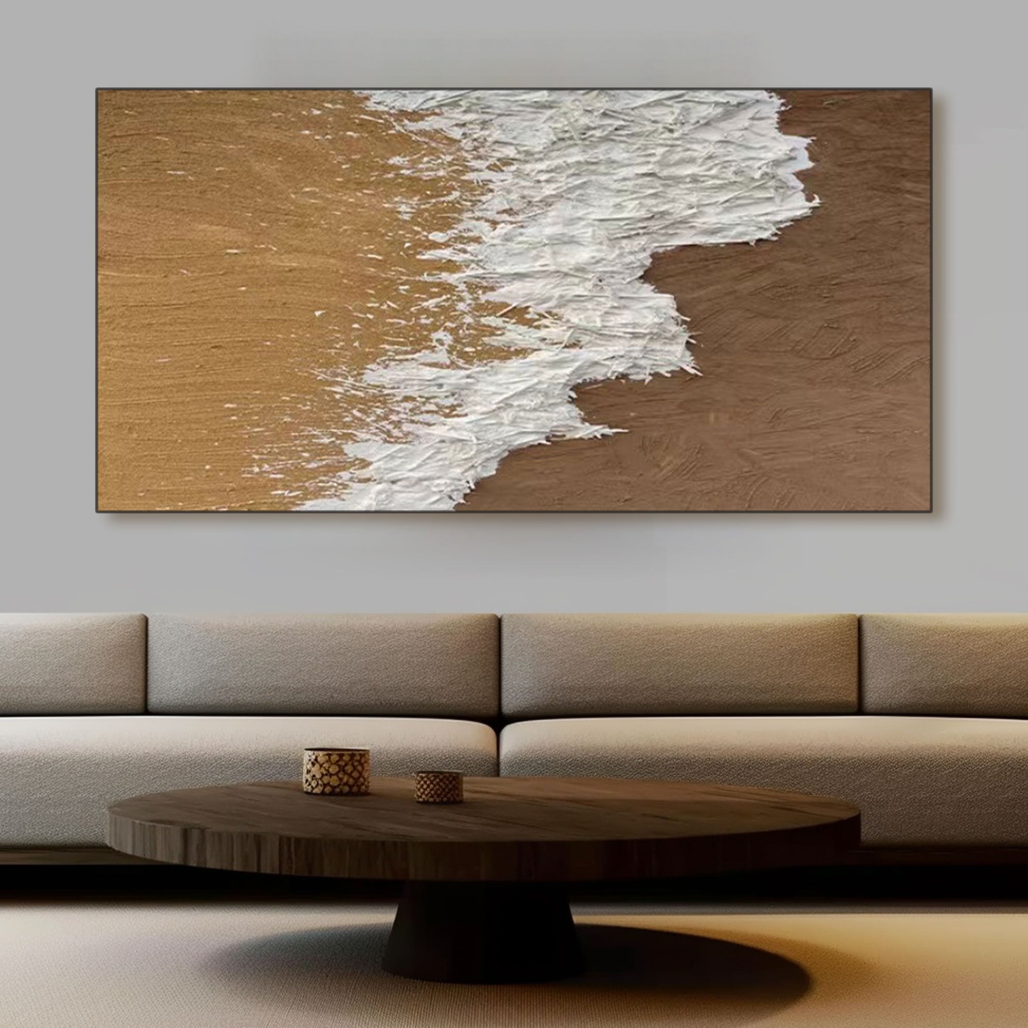 Brown Abstract Art Painting  "Sandy Surge"