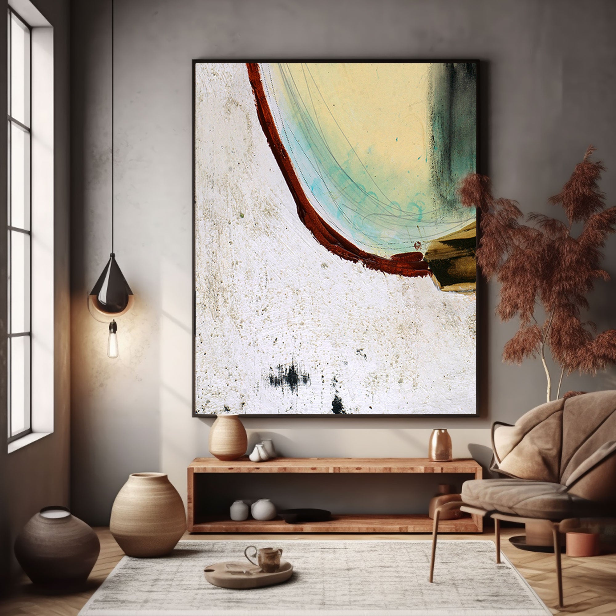 Abstract Colorful Painting "Crescent Echo"