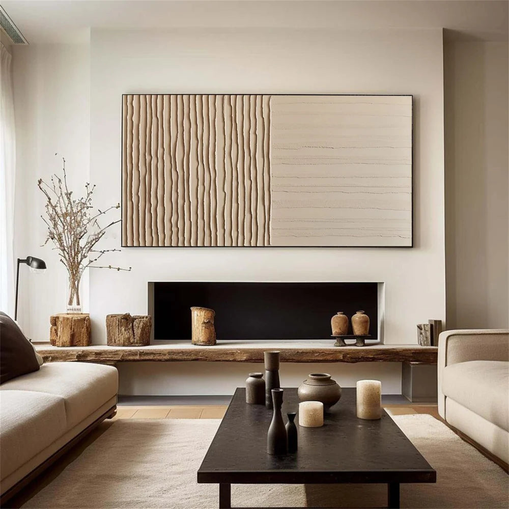 Minimalist Textured Wall Art " Dual Rhythm Structure"