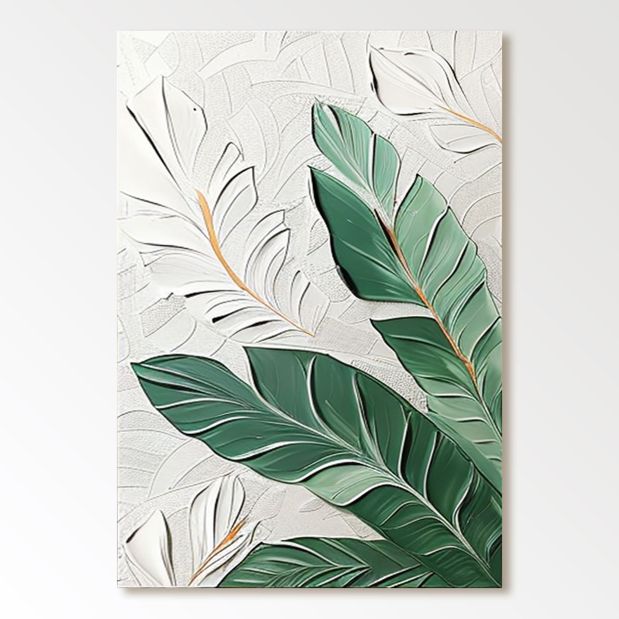 Plaster Painting "Feuilles Tropicales"