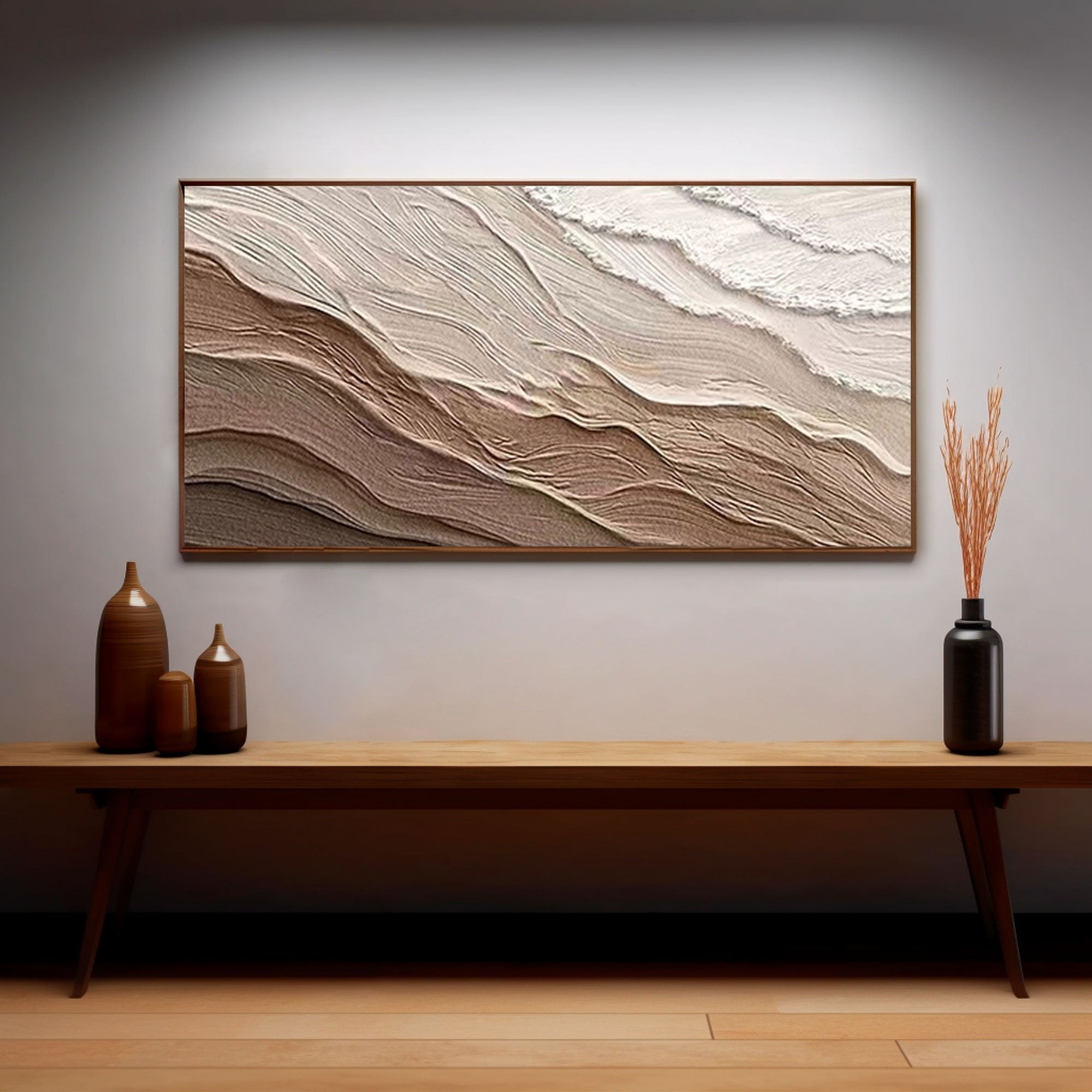 3D Textured Wall Art Abstract Painting "Desert Mirage"